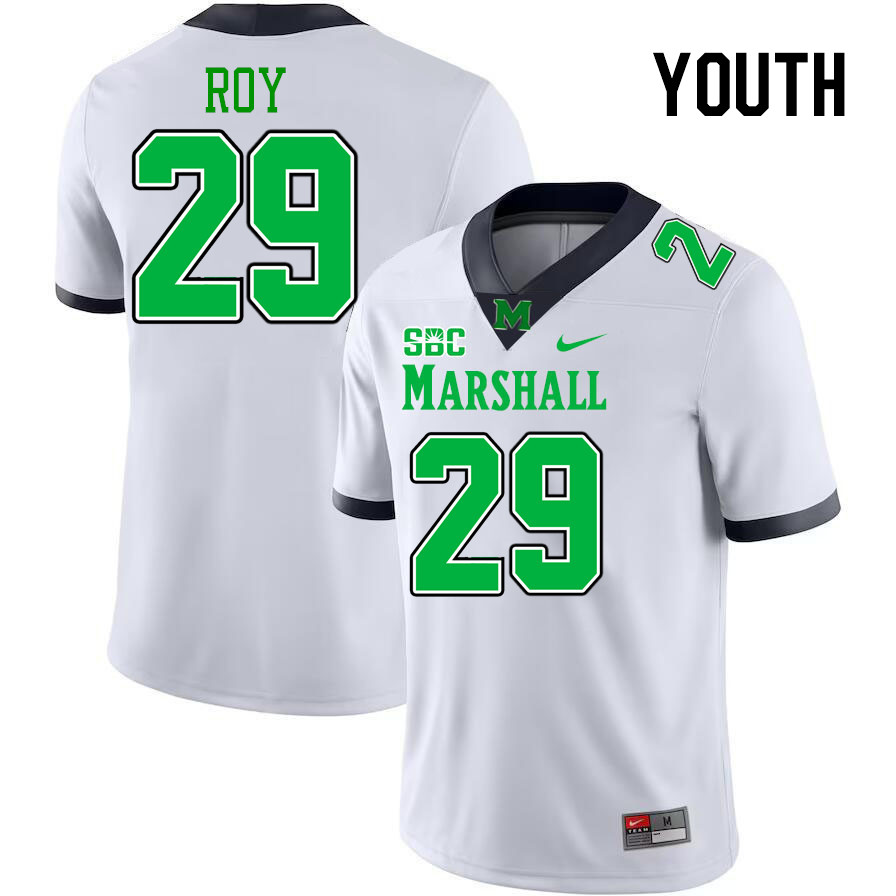 Youth #29 Ishmael Roy Marshall Thundering Herd SBC Conference College Football Jerseys Stitched-Whit